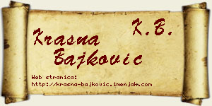Krasna Bajković vizit kartica